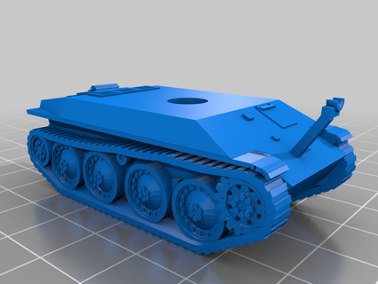 jagdpanzer 38 105mm paw 1000 hinten 38d german paper panzer sgm 3d printing 3d print model - Mito3D
