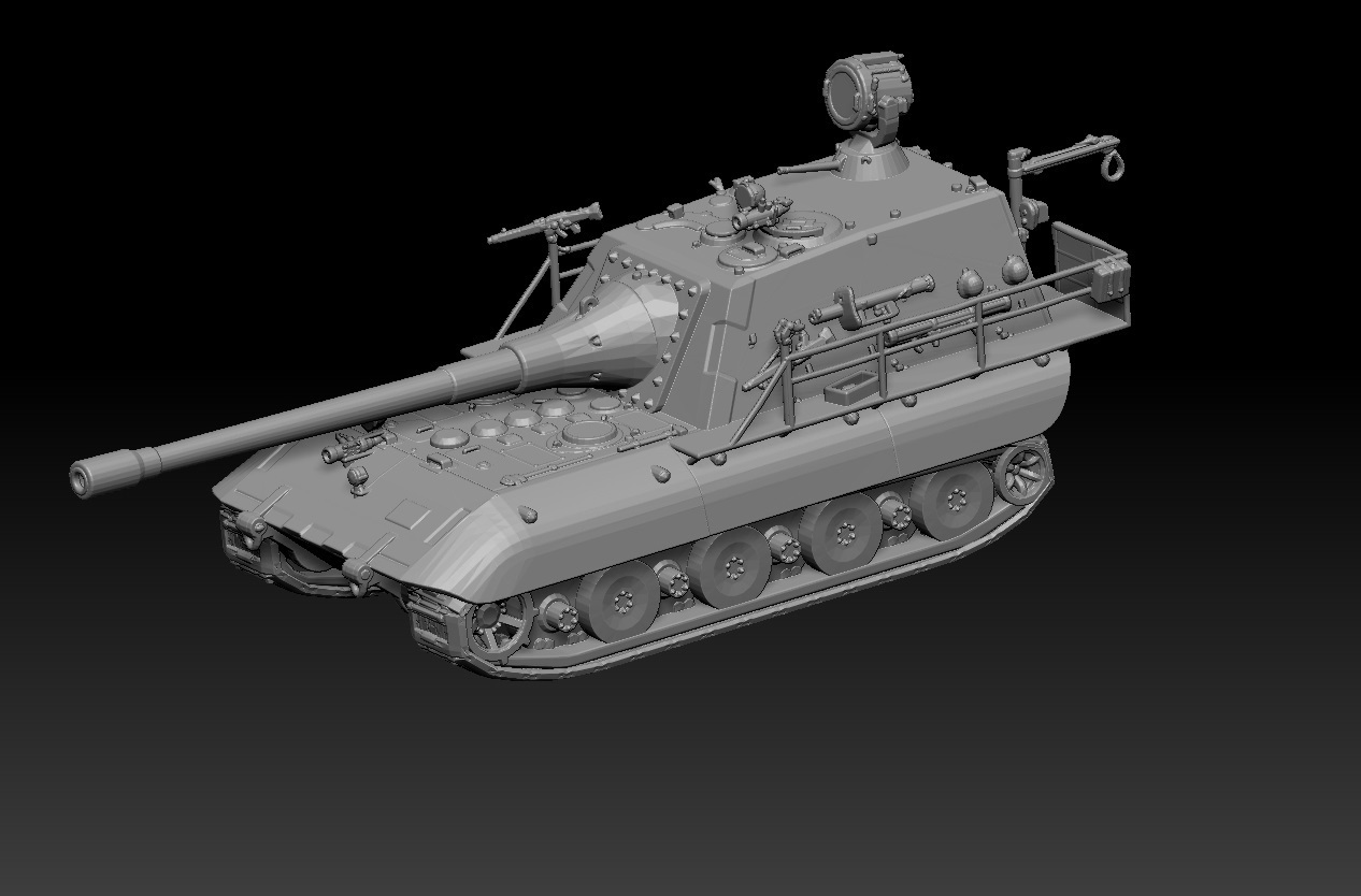 jagdpanzer 100 réservoir ww2 e100 3D print model - Mito3D