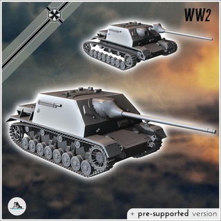 jagdpanzer iv 70 '' zwischenl sung - germany eastern western front normandy stalingrad berlin bulge wwii scenery vehicle tank military combat armor armored fighting wargame miniatures german bolt blitzgrieg ww2 second action world war wehrmacht flames 3d print model - Mito3D