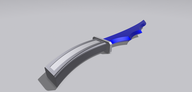 gezackt Dolch Messer Klinge Fantasie 3d print model - Mito3D