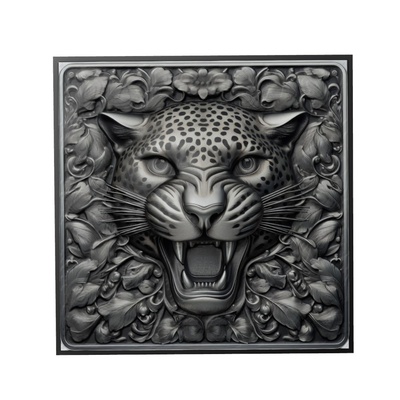 jaguar animal alívio arte animais yeggi mito3d fracasso google pingentes medalhão relief wall art parede 3d print model - Mito3D