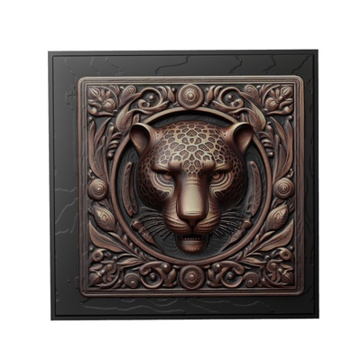 jaguar hayvan rahatlama sanat hayvanlar yeggi mito3d büst google kolye madalyon animal relief wall art duvar 3d print model - Mito3D