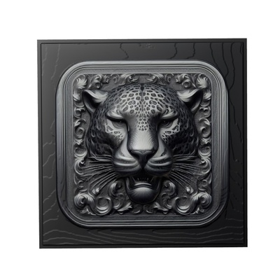 jaguar hayvan rahatlama sanat hayvanlar yeggi mito3d büst google kolye madalyon animal relief wall art duvar 3d print model - Mito3D