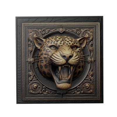 jaguar animal soulagement art animaux yeggi mito3d buste google pendentifs médaillon relief wall mur 3d print model - Mito3D