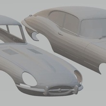 jaguar e type coupe printable body car game slot scalextric shell rc radio monitoring tamiya miniz 1-10 1-32 1-18 1-24 3d print model - Mito3D