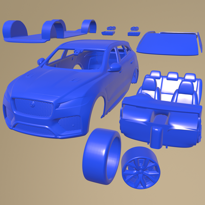 jaguar f pace svr 2019 yazdırılabilir araba in ayrı parçalar vücut yuva 1 10 ölçülü tamiya rc miniz tarayıcı kyosho eksenel traxxas mikro 3d print model - Mito3D