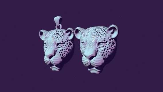jaguar pendant casting bars cat leopard big medallion coulomb pendent jewelry jewellery jewel necklace printable brooch plaque bas-relief 3d print model - Mito3D