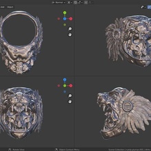 jaguar warrior ring 20 skull cranium jewellery jewerly 3d print model - Mito3D