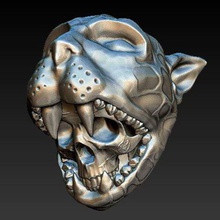 guerrero jaguar cráneo art el 3d print model - Mito3D