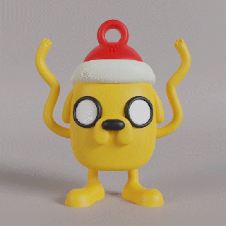 jake funko Arte aventuras hora Navidad ornamento llavero 3d print model - Mito3D