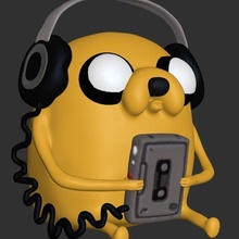 Jake ascoltando musica triste jakeelperro jakesad jake ascolta jakelisteningmusic avventura horadeaventura cartone animato 3d print model - Mito3D