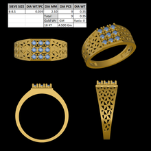 jali anel diamante 3d print model - Mito3D