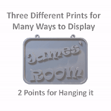 James 39 Zimmer Zeichen beinhaltet Schreibtisch Stand Mauer hängend Punkte Tür Montage gefüllt basteln Harz Plakette 3d print model - Mito3D