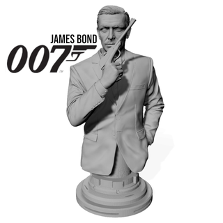 James liaison sean connaître buste art films libre action film John mèche tueur criminel espion police espionnage secret agent 007 3d print model - Mito3D