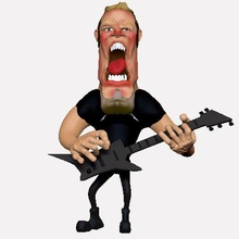 James Hetfield Metallica Spielzeuge Karikatur Zahl Spiele 3d print model - Mito3D