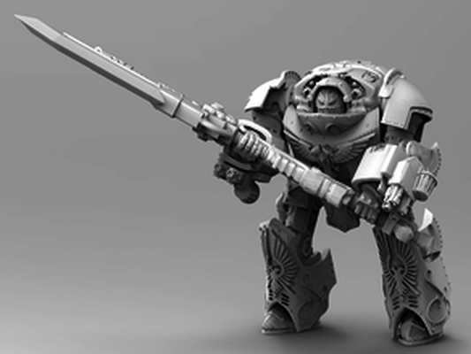 janitorial achillus dreadnought - 2h pose by davey gravey adeptus custodes 3d printing 3d print model - Mito3D