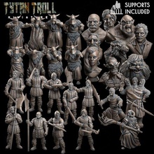 january release pack - pre-supported game dnd minature minis mini dungeons dragons 32mm tytantroll miniatures patreon knight ni fantasy bundle busts 3d print model - Mito3D