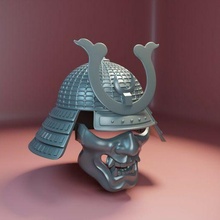 Japão samurai helmet mask moda japonês capacete mascarar armaduras cosplay 3d print model - Mito3D