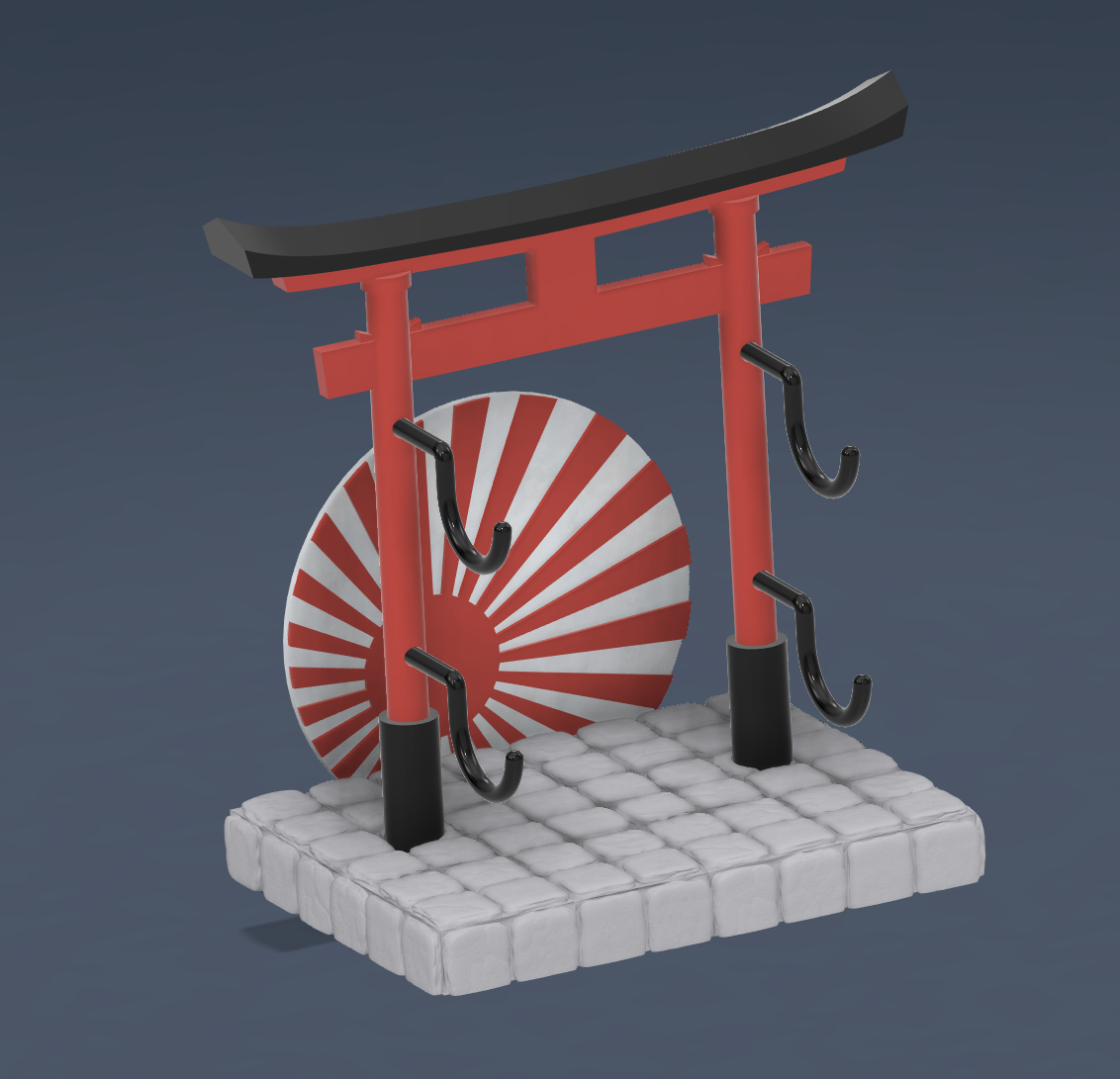 Japón estante soporte katana apoyo sable espada Dom almacenamiento 3D print model - Mito3D