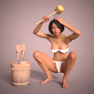 japan woman take shower 3 military girl base army female academy camp 3d print model - Mito3D