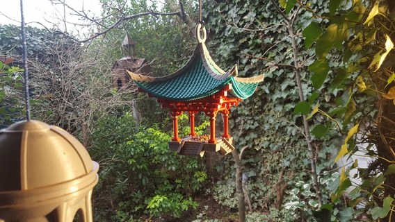 japonés aire templo pájaro alimentador casa edificio rompecabezas miniatura asiático Japón arquitectura mirador jardín libre construcción antiguo Arte pajarera naturaleza oriental 3d print model - Mito3D