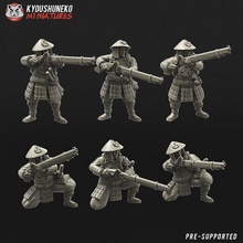 japonés Ashigaru mosqueteros juego miniaturas guerra histórico mesa 3d print model - Mito3D