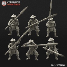 japonês Ashigaru lanceiros jogos miniaturas guerra histórico tampo mesa 3d print model - Mito3D