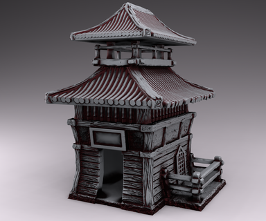 Japonca ev stilize Japonya mimari geleneksel Zen tapınak şakak mabet ahşap sukiya stil tatami oda stl minimalist tasarım 3d print model - Mito3D