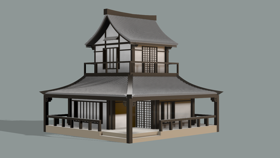 giapponese Casa edificio pagoda modello modell arte architettura giardino arredamento 3d print model - Mito3D