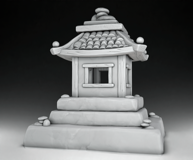 japanisch Haus stilisiert Japan Architektur traditionell Zen Tempel hölzern Sukiya Stil Tatami Zimmer stl minimalistisch Design 3d print model - Mito3D