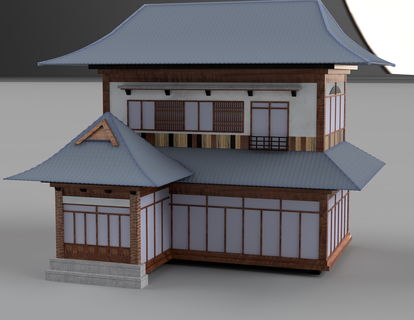 Japonca ev stl+f3d mimari 3d baskı füzyon 360 Japonya kültür sla binalar yapılar 3d print model - Mito3D