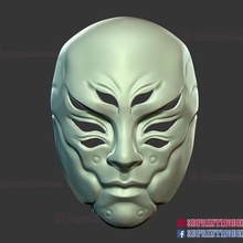 japonés kitsune fantasma máscara juego cyberpunk steampunk ciencia fi robot cyborg tsushima oni samurai 3d print model - Mito3D