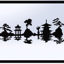 japonês paisagem gráfico a casa tabelas tabela japão china coreia preto no branco o decoração minimalista 3d print model - Mito3D