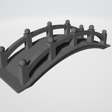 Japanisch niedrige Brücke Spiel bushido test Ehre 28 Landschaft 3d print model - Mito3D