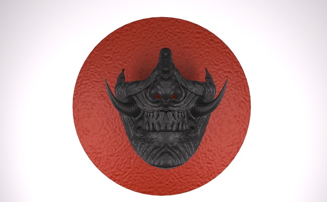 japonais masque art oni démon samouraï style culture cosplay 3d print model - Mito3D