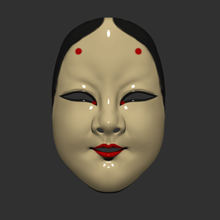 japanische Maske tief Welt noh - noh-Maske tool ghost erschrecken Gesichtsmaske Kostüm-Maske cosplay-Maske cosplay halloween-Maske halloween 3d print model - Mito3D