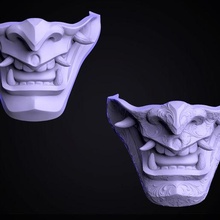 japanisch oni Samurai Maske Onimask Attentäter Deko Dekor Dekoration 3d print model - Mito3D