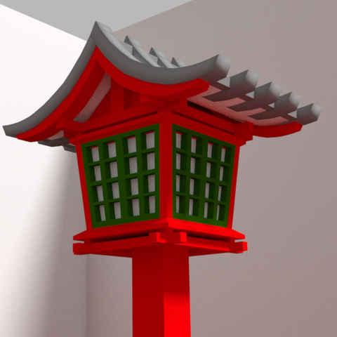 japanese outdoor lantern red foot architecture culture light lighting 3D print model - Mito3D