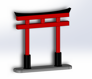Japonca portal Japonya bina oluşturma 3d print model - Mito3D