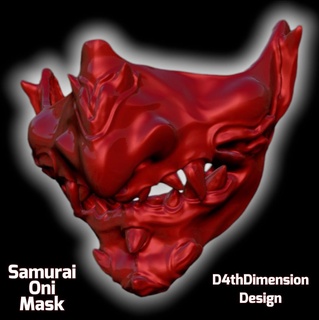 japanisch Samurai Maske oni Knochen Design Ventilator Kunst Japan Anime Halloween Kostüm Daemon Dämon Jägerin Cosplay neues Geschenk Idee Zuhause Haus Dekor Manga 3d print model - Mito3D