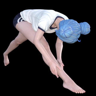Japonca okul kız 13 Sanat Jimnastik çamaşırlar Uzatmak yoga hareket maraton hazırlık Kadın Şirin güzel Çalıştırmak yumuşak 3d print model - Mito3D