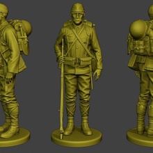 japanese soldier ww2 attention2 j1 3d print model - Mito3D