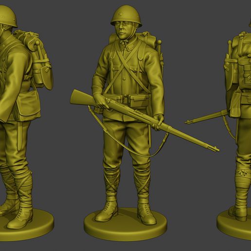 japanese soldier ww2 stand j1 3D print model - Mito3D