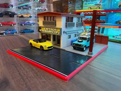 japonês estilo compras diorama 164 164scale escala exibição displaybase base loja japonesa inicial d minigt hotwheels caixa fósforos tomica 3d print model - Mito3D