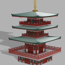 Japonca tapınak şakak mabet mimari Sanat Japonya dekorasyon 3d print model - Mito3D