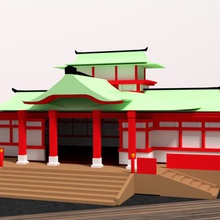 tempio giapponese architettura lo shintoismo il buddismo o-tera jinja cultura 3d print model - Mito3D