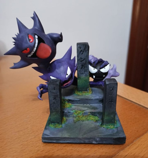 japanese tomb ghost pokemon gengar hunter gastly pocket monsters poison figure art toy 3d print model - Mito3D
