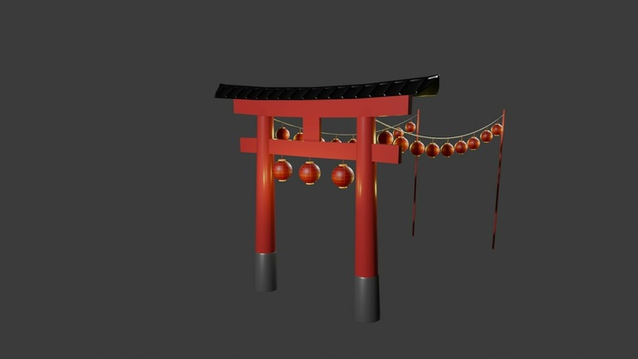 japonês torii ponte japão piedosos entrada mundo 3d print model - Mito3D