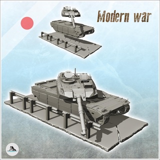 japanese type 10 tank destroyed modern road 6 - cold era warfare conflict world war 3 japon Game wargaming architecture tabletop miniatures scenery wargame game terrain house accessories europe flames asia contempory dead yankee crisis zombie 3d print model - Mito3D