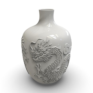 jar dragon design 2 porcelain embossed vase elegant decorative precious display home room table palace ceremony imperial emblem symbol luck 3d print model - Mito3D